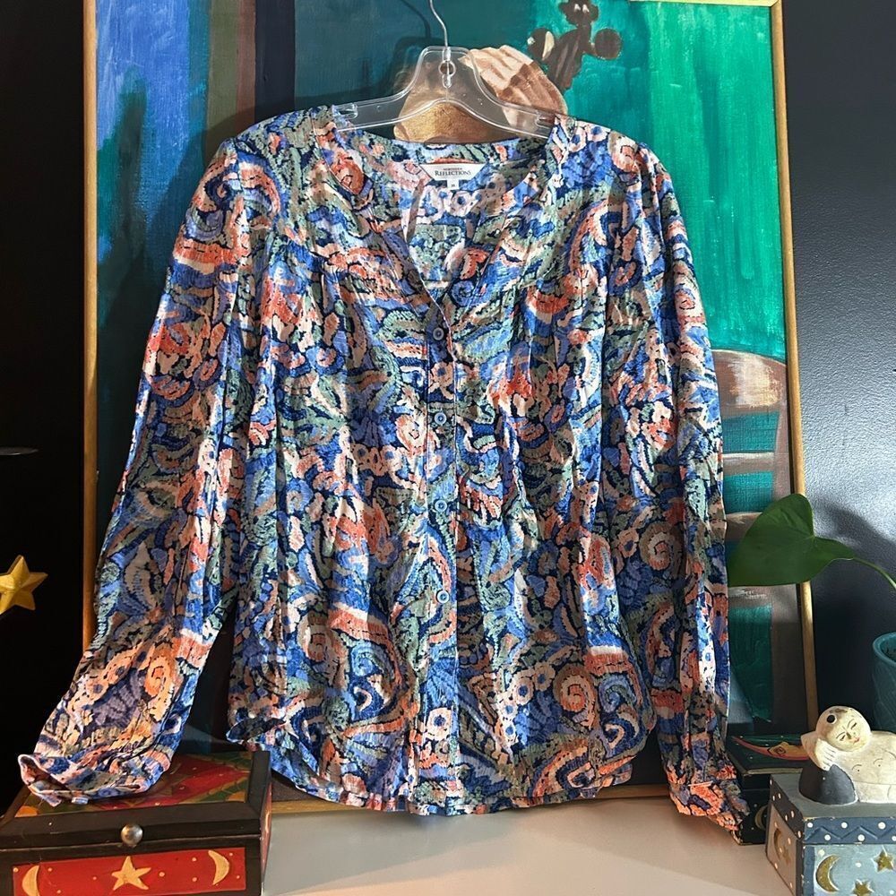 Northern Reflections Multicolor Patterned Blouse - Picture 14 of 14